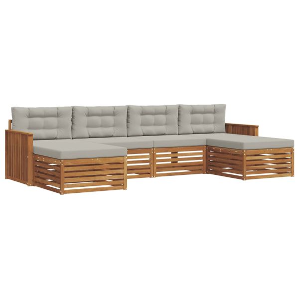 Комплекти дивани с възглавница 6 pcs Естествено и светло сиво