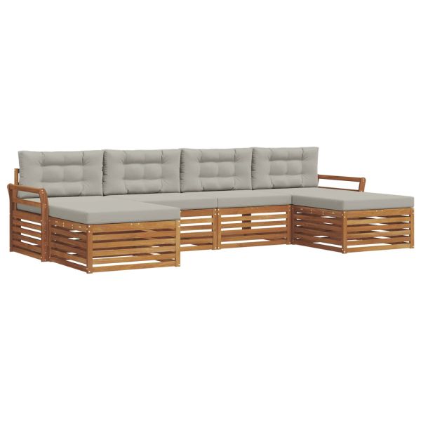 Комплекти дивани с възглавница 6 pcs Естествено и светло сиво