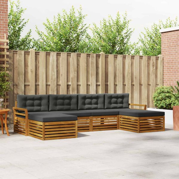 Комплекти дивани с възглавница 6 pcs Натурален и Антрацит