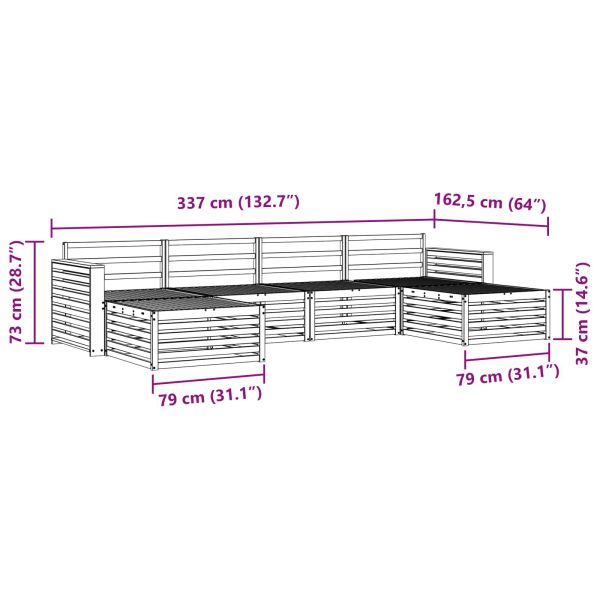 Комплекти дивани 6 pcs Естествен Солидно акациево дърво