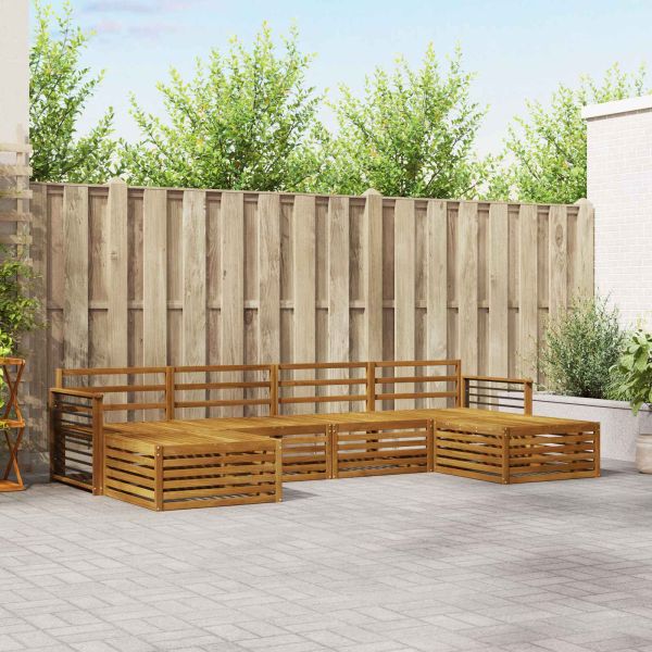 Комплекти дивани 6 pcs Естествен Солидно акациево дърво