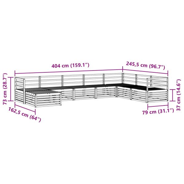 Комплекти дивани 8 pcs Естествен Солидно акациево дърво