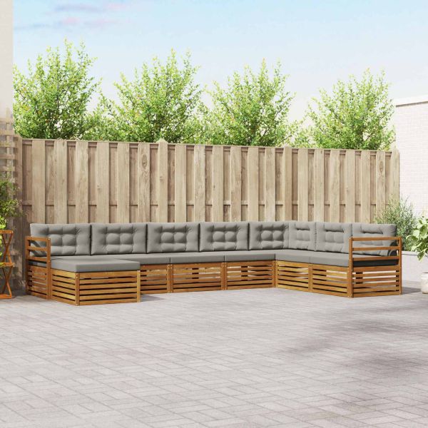 Комплекти дивани с възглавница 8 pcs Естествено и светло сиво