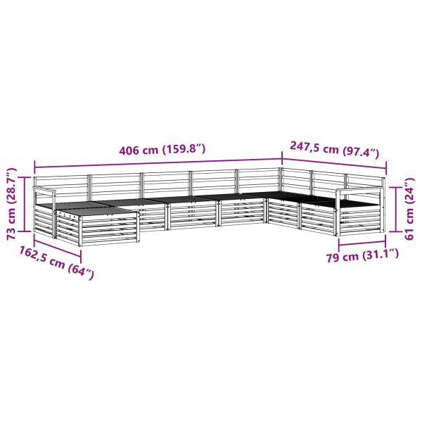 Комплекти дивани 8 pcs Естествен Солидно акациево дърво