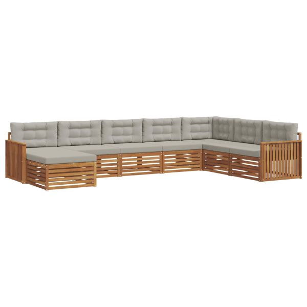 Комплекти дивани с възглавница 8 pcs Естествено и светло сиво