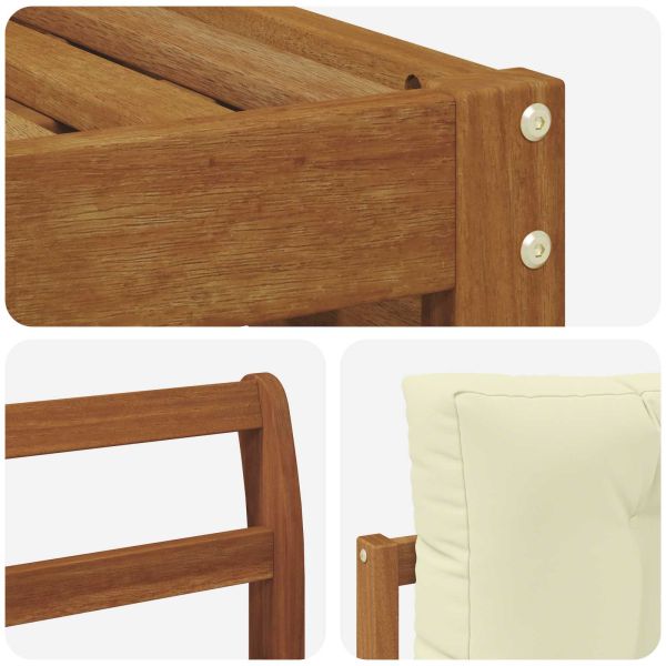 Комплекти дивани 8 pcs Натурален и Крема Солидно акациево дърво