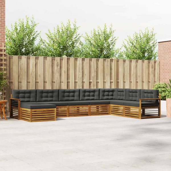 Комплекти дивани с възглавница 8 pcs Натурален и Антрацит