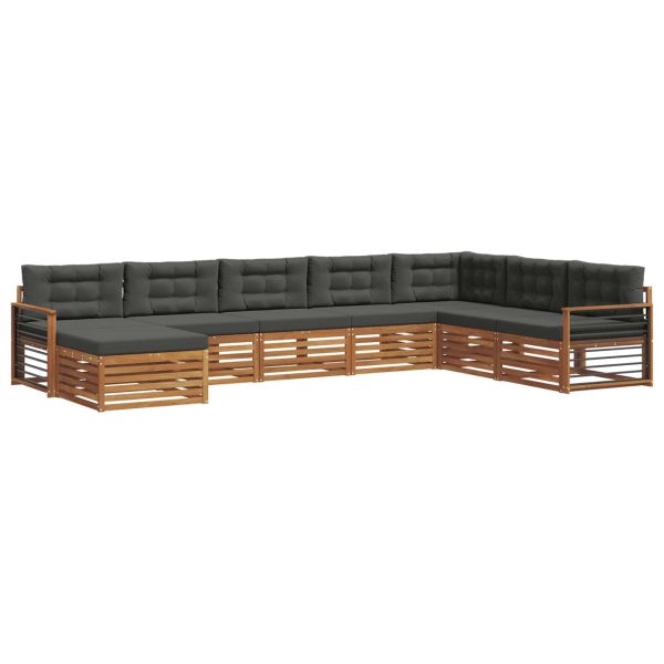 Комплекти дивани с възглавница 8 pcs Натурален и Антрацит