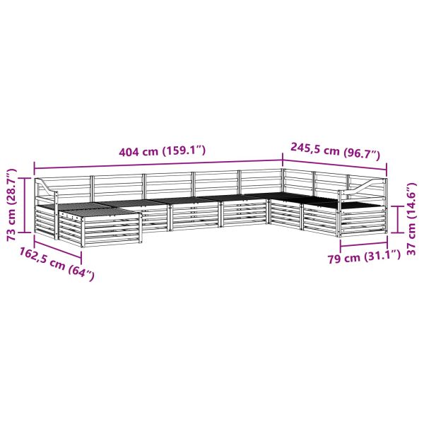 Комплекти дивани 8 pcs Естествен Солидно акациево дърво