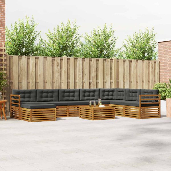 Комплекти дивани с възглавница 9 pcs Натурален и Антрацит