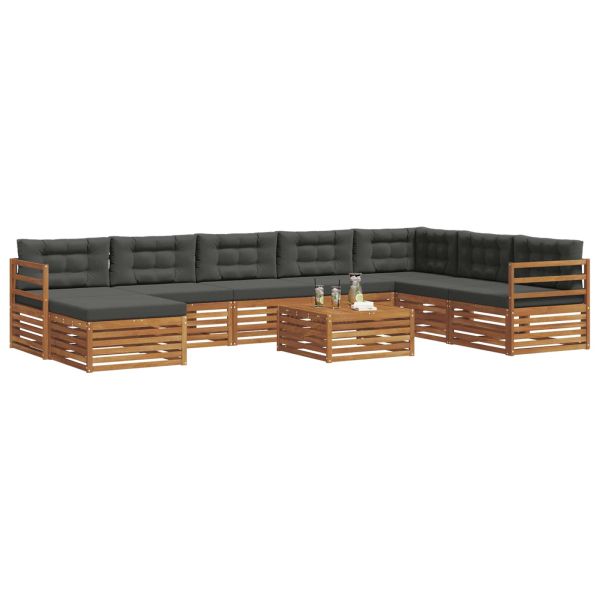 Комплекти дивани с възглавница 9 pcs Натурален и Антрацит