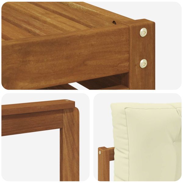 Комплекти дивани 9 pcs Натурален и Крема Солидно акациево дърво