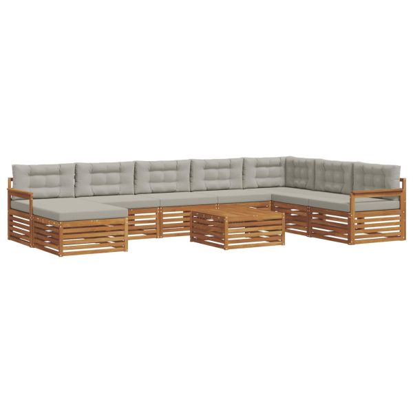 Комплекти дивани с възглавница 9 pcs Естествено и светло сиво