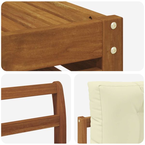 Комплекти дивани 9 pcs Натурален и Крема Солидно акациево дърво