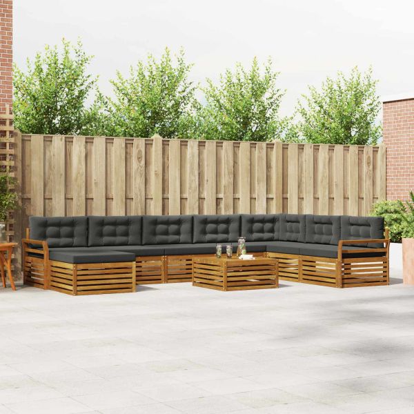 Комплекти дивани с възглавница 9 pcs Натурален и Антрацит