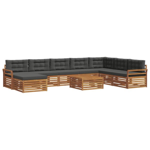 Комплекти дивани с възглавница 9 pcs Натурален и Антрацит