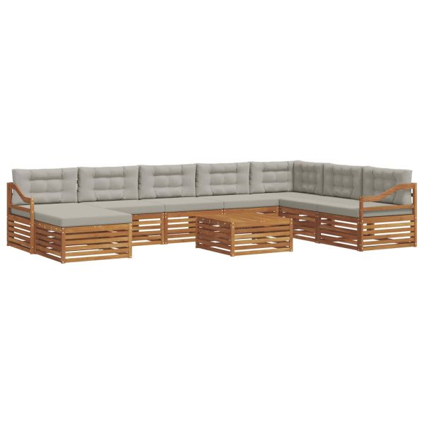 Комплекти дивани с възглавница 9 pcs Естествено и светло сиво