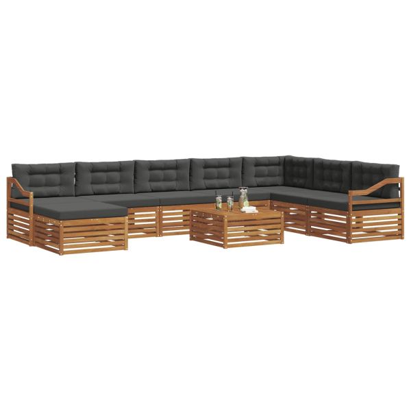 Комплекти дивани с възглавница 9 pcs Натурален и Антрацит