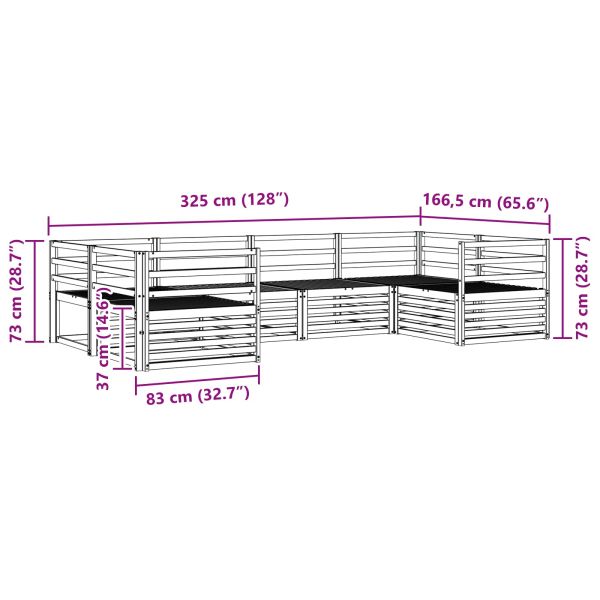 Комплекти дивани 6 pcs Естествен Солидно акациево дърво