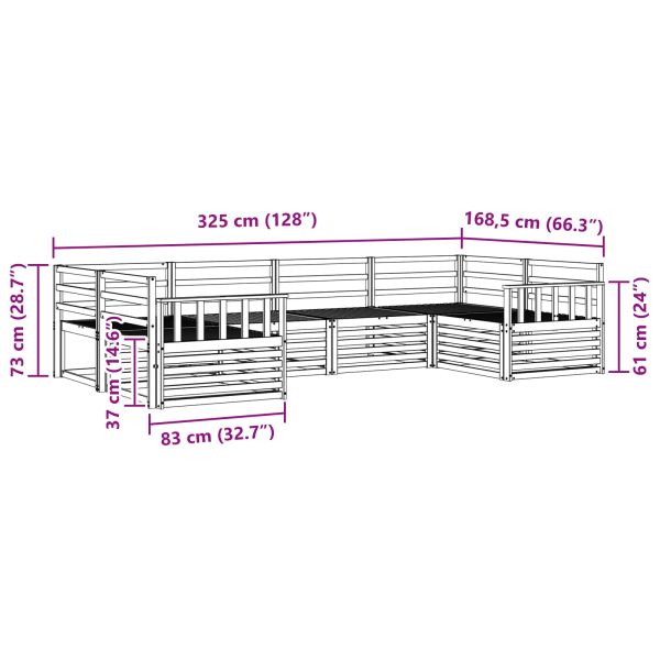 Комплекти дивани 6 pcs Естествен Солидно акациево дърво