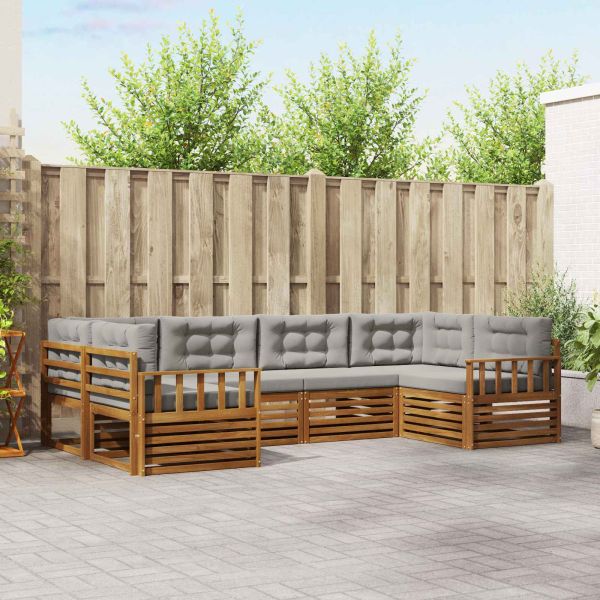 Комплекти дивани с възглавница 6 pcs Естествено и светло сиво