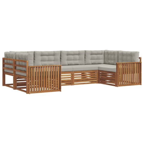 Комплекти дивани с възглавница 6 pcs Естествено и светло сиво