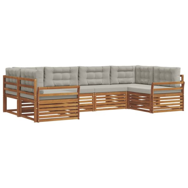 Комплекти дивани с възглавница 6 pcs Естествено и светло сиво