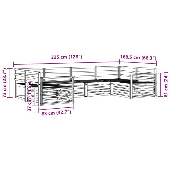 Комплекти дивани 6 pcs Естествен Солидно акациево дърво