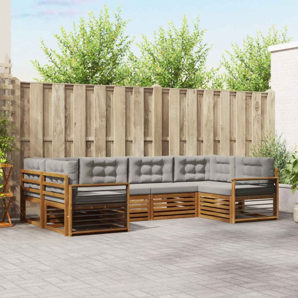 Комплекти дивани с възглавница 6 pcs Естествено и светло сиво