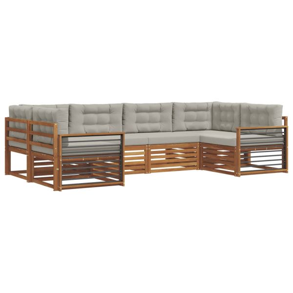 Комплекти дивани с възглавница 6 pcs Естествено и светло сиво