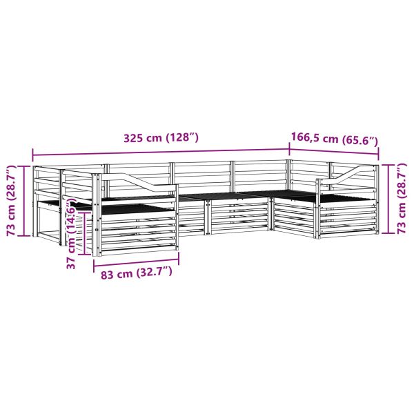 Комплекти дивани 6 pcs Естествен Солидно акациево дърво