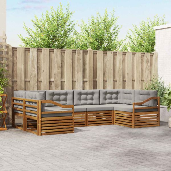 Комплекти дивани с възглавница 6 pcs Естествено и светло сиво