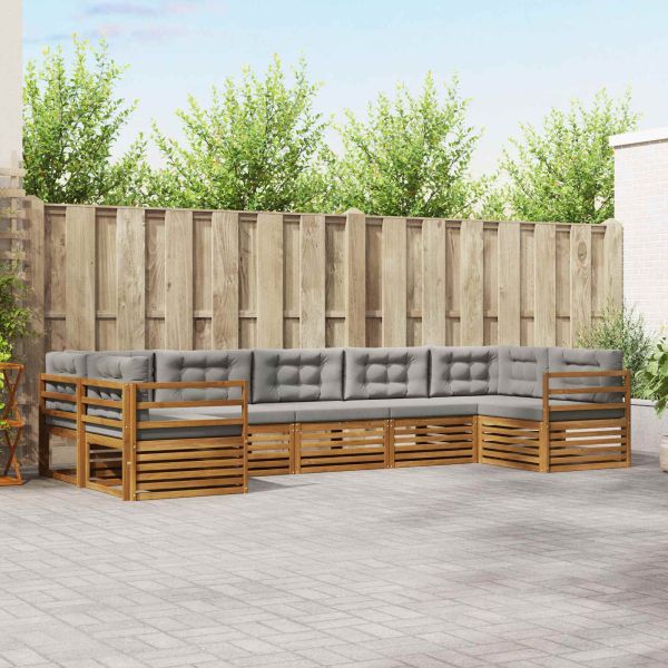 Комплекти дивани с възглавница 7 pcs Естествено и светло сиво