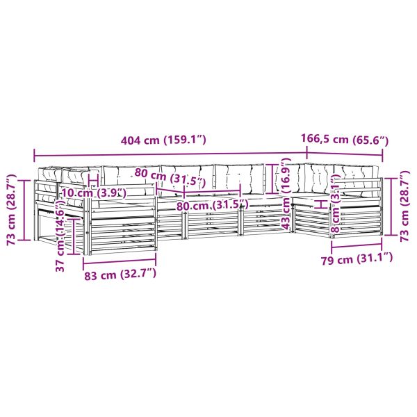 Комплекти дивани с възглавница 7 pcs Естествено и светло сиво