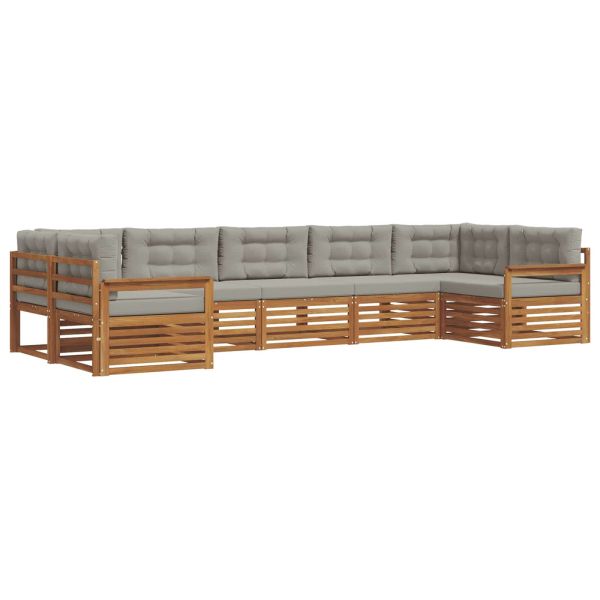 Комплекти дивани с възглавница 7 pcs Естествено и светло сиво