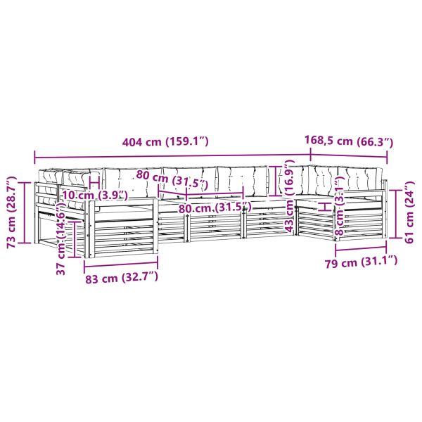 Комплекти дивани с възглавница 7 pcs Естествено и светло сиво