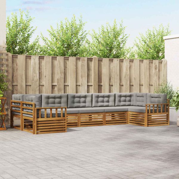 Комплекти дивани с възглавница 7 pcs Естествено и светло сиво