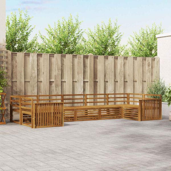 Комплекти дивани 7 pcs Естествен Солидно акациево дърво