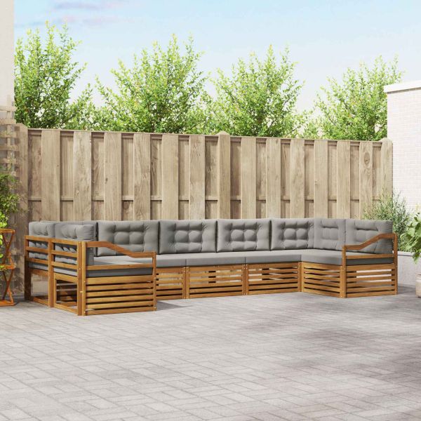 Комплекти дивани с възглавница 7 pcs Естествено и светло сиво