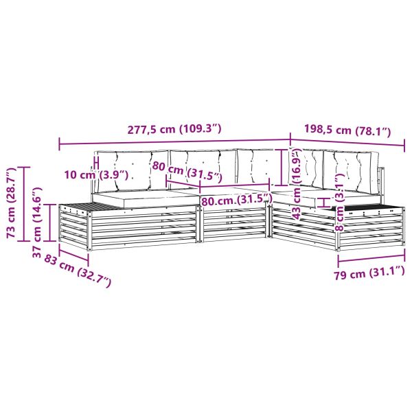 Комплект дивани за открито 4 Брой Естествено и светло сиво