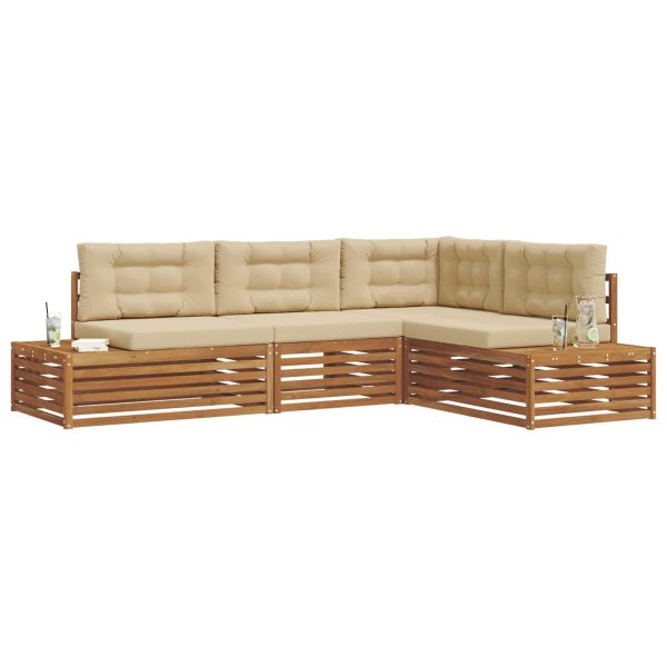 Комплект дивани за открито 4 Брой Натурален и Бежов