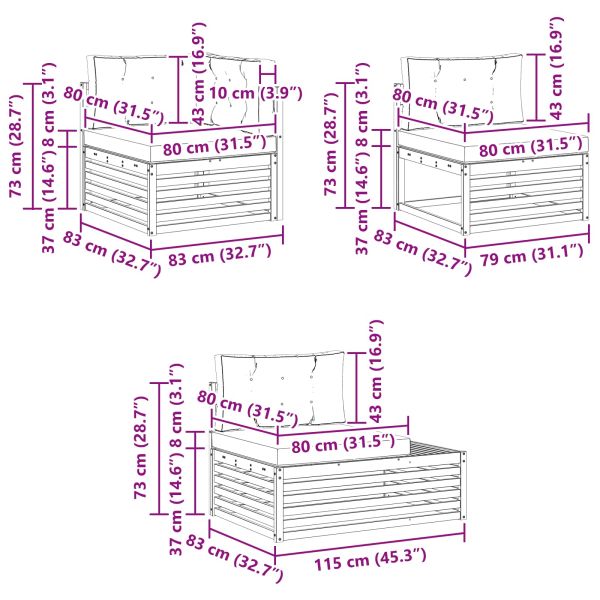 Комплект дивани за открито 4 Брой Натурален и Бежов