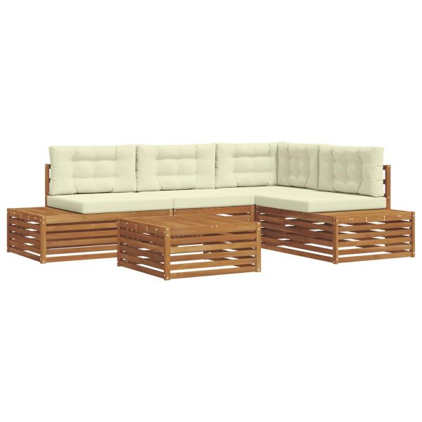 Комплект дивани за открито 5 Брой Натурален и Крема