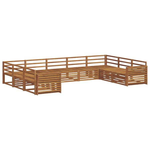 Комплекти дивани 9 pcs Естествен Солидно акациево дърво