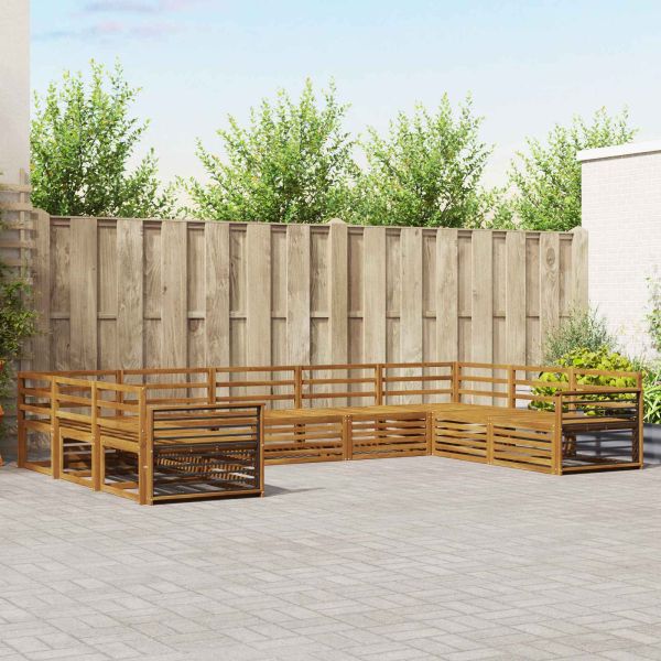 Комплекти дивани 9 pcs Естествен Солидно акациево дърво