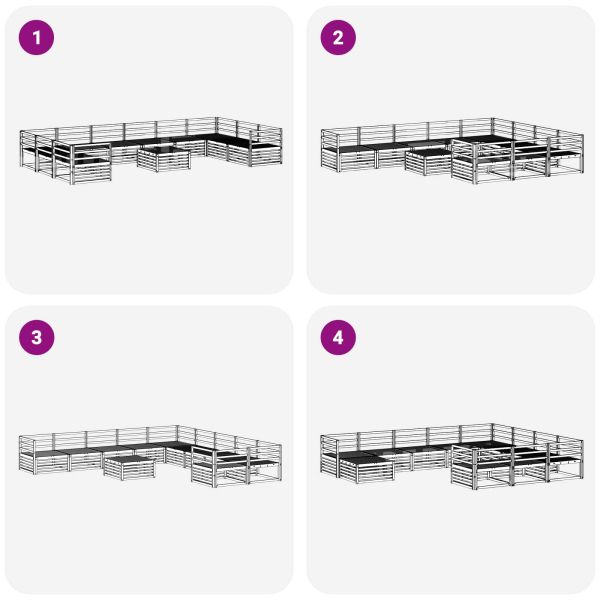 Комплекти дивани 11 pcs Естествен Солидно акациево дърво