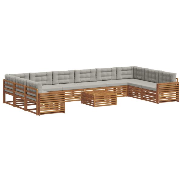 Комплекти дивани с възглавница 11 pcs Естествено и светло сиво