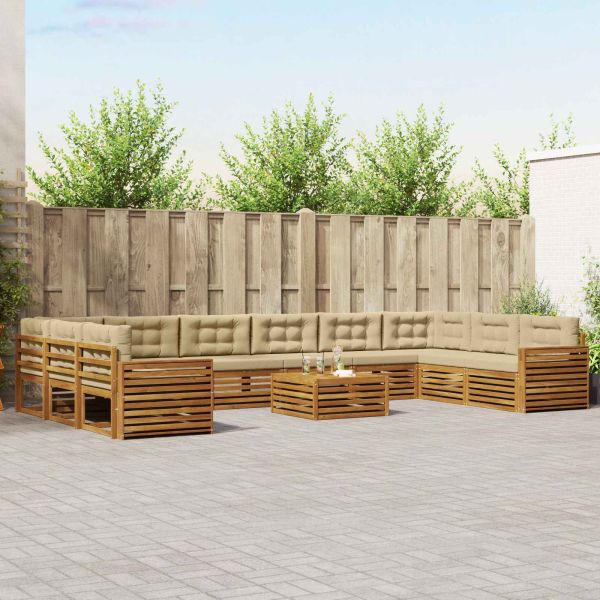Комплекти дивани с възглавница 11 pcs Натурален и Бежов