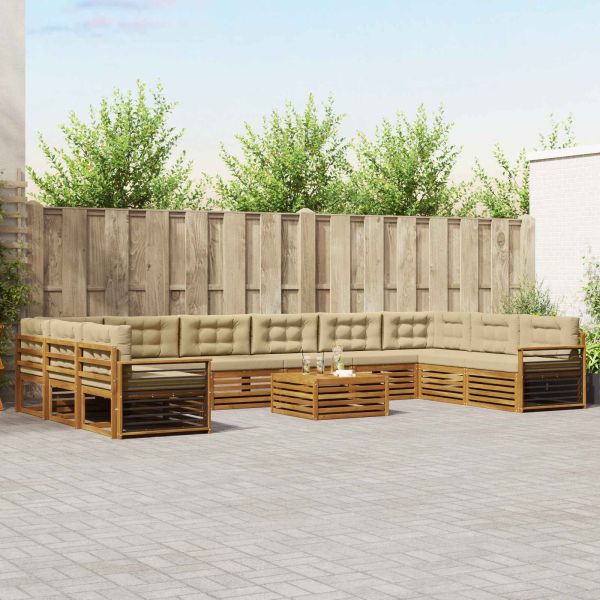 Комплекти дивани с възглавница 11 pcs Натурален и Бежов