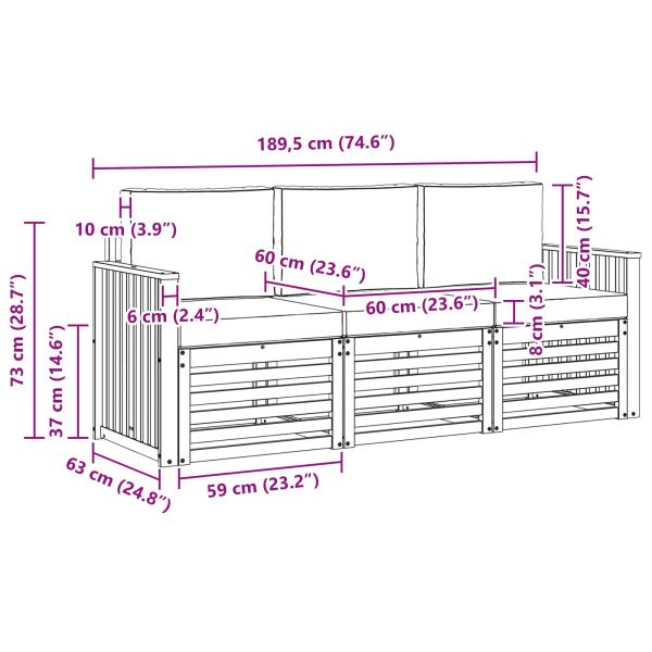 Комплекти дивани с възглавница 3 pcs Натурален и Антрацит